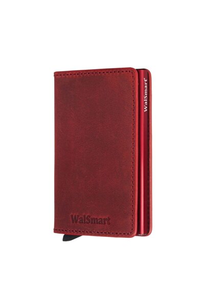 WalSmart Slim Crazy Leather Wallet with Smart Mechanism