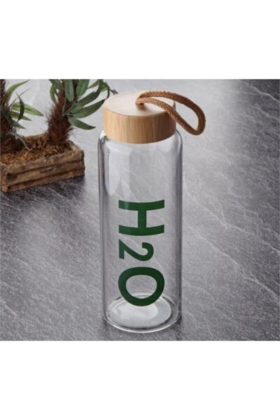 Tohana H2o Bambu Kapaklı Borosilikat Cam Matara 800 Ml