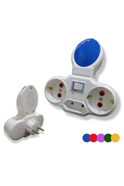 Genel Markalar Gece Lambası 3 Lü Golyat Prizli Fişli Led Anahtarlı Fetih Mavi