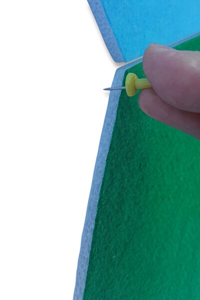 direkt-al Renkli Keçe Altıgen Yapışkanlı Duvar Panoları.5 Li Set