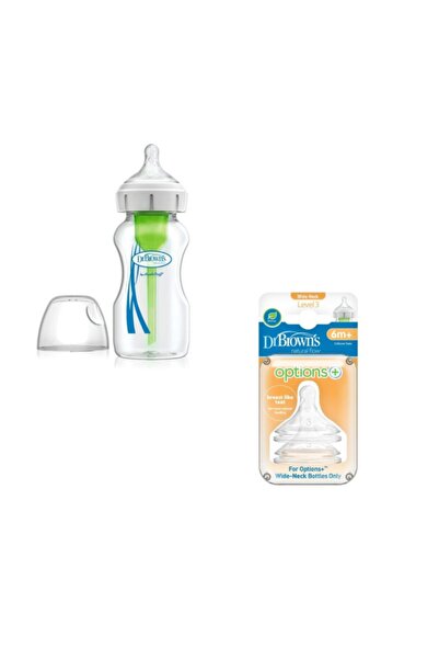 Dr.Brown's Dr Brown's 270ml Geniş Ağız Pp Biberon(cam Değildir) + Biberon Uyu...