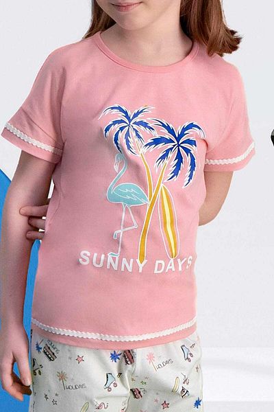 Arnetta Sunny Days Pink Girls' Shorts Set