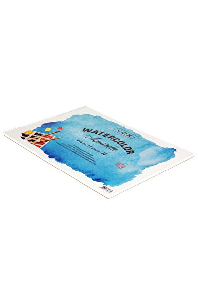 VOX 315 g Nat. Caiet alb acuarelă - Presă la rece - A3 - 12 coli