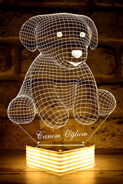 Hediye Kovanı مصباح LED لابنتي العزيزة مع صورة كلب ورؤية ثلاثية الأبعاد