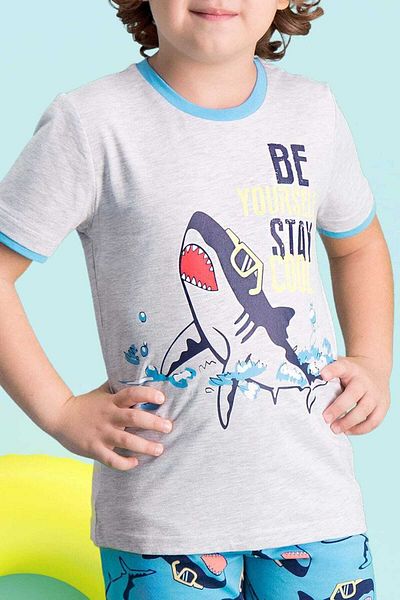 ROLY POLY Cool Shark ανοιχτό γκρι αγορίστικο κάπρι κοστούμι