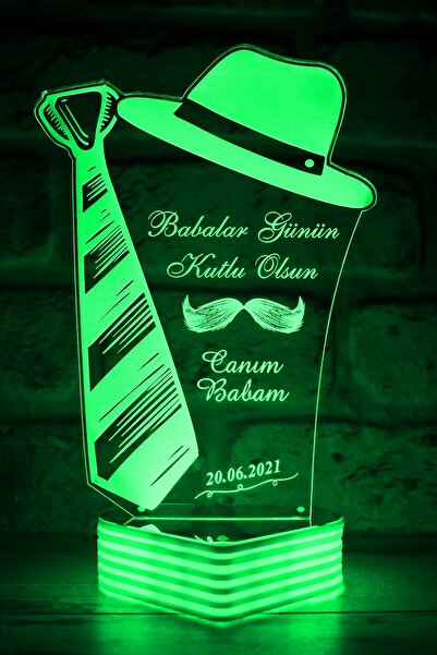 Hediye Kovanı هدية عيد الأب مصباح LED ثلاثي الأبعاد لأبي العزيز