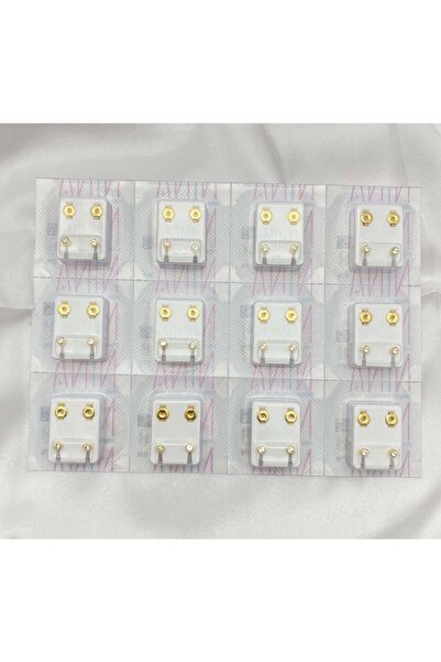 elittrendshop 12 Çift Steril Kulak Delme Küpesi Nina Crystal Cerrahi Çelik Küpe Günlük Kullanıma Uygun