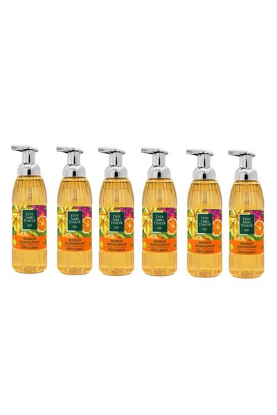 Eyüp Sabri Tuncer Bodrum Tangerine Foam Soap with Olive Oil 500 Ml Pack of 6