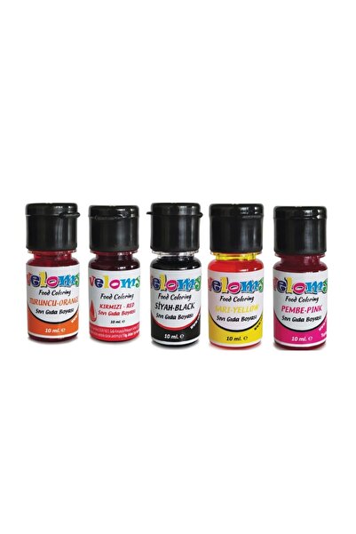 velomy Gıda Boyası Sıvı 10 Gr Likit Gıda Boyası 5 Li Set
