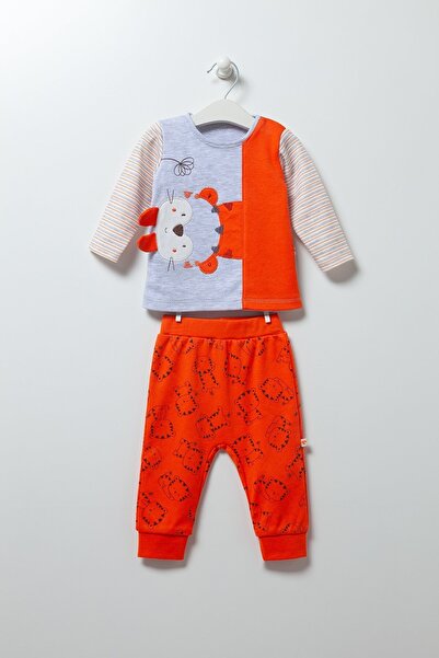 Caramell بدلة طفل رضيع مزدوجة برتقالية