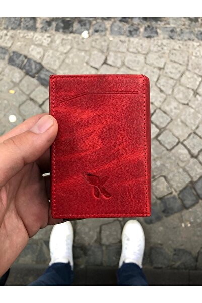 Karalı Deri Karali Deri Mekanizmalı Hakiki Deri Crazy Kırmızı Kartlıklı Para ...
