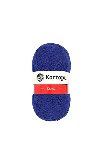 Kartopu خيط كريستال K627 أزرق داكن محبوك يدويًا 100 جرام