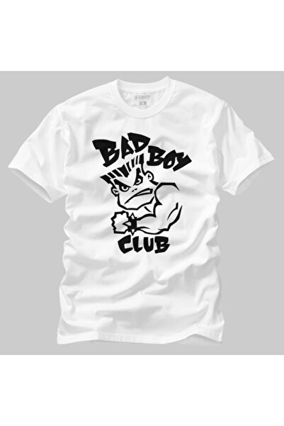 Crazy Tricou alb cu logo Bad Boy pentru bărbați