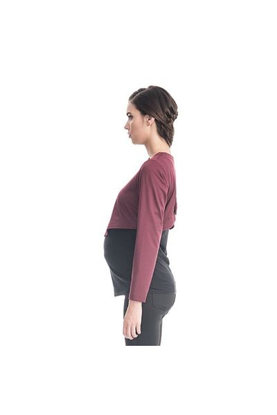 Even Fashion Hamile Giyim Burgundy Bow Detailed Maternity Bolero