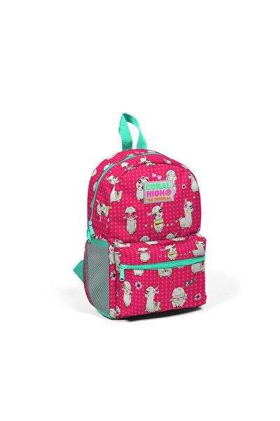 Coral High Дитячий неоновий рюкзак з двома відділеннями та малюнком альпаки 2...