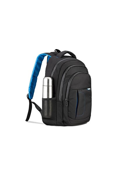 Classone ميلانو Bp-l100-pro قماش مقاوم للماء وسحاب للكمبيوتر المحمول والكمبيوتر المحمول وحقيبة الظهر - أسود