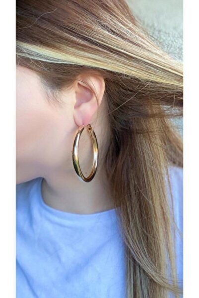 Entrendi Cansus أقراط نسائية ذهبية سميكة