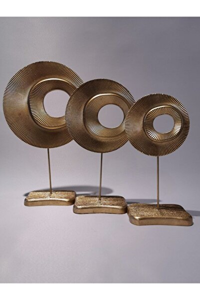 Arthome Dekoratif Gold Halka Obje 3'lü Set