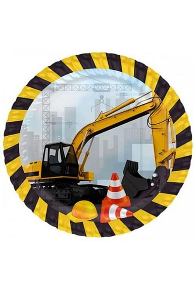 Hayaller Dükkanı Construction Themed Cardboard Plate 23 cm