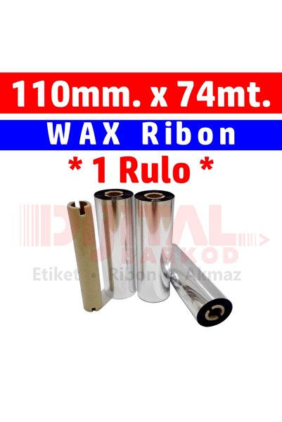 DİJİTAL BARKOD Wax Ribon 110x74 Mt Out 1/2 Inç / 1 Rulo