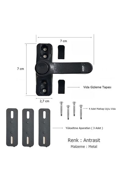 EYM Pvc Pimapen Door Window Safety Child Security Lock with Button Anthracite