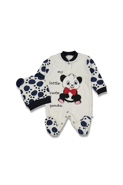 Necix's Unisex Baby White Panda Jumpsuit
