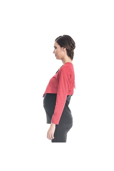 Even Fashion Hamile Giyim Women's Red Bow Detailed Pregnant Bolero