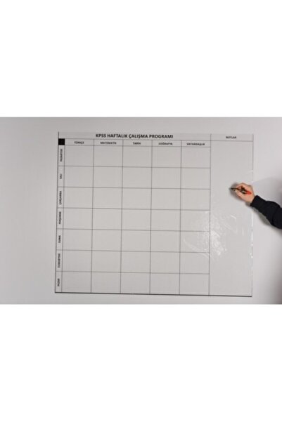 Adil Baba Manyetik Yapıştırıcı Gerektirmeyen Kpss Çalışma Programı 120×100 cm