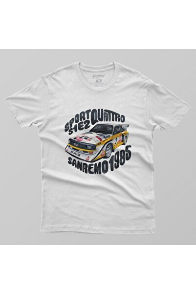 Crazy Tricou alb Audi Sport S1e2 Quattro pentru bărbați