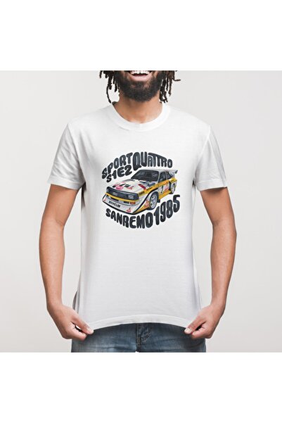 Crazy Tricou alb Audi Sport S1e2 Quattro pentru bărbați