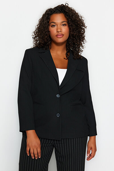 Trendyol Curve Black Finike Woven Jacket TBBAW24AG00012