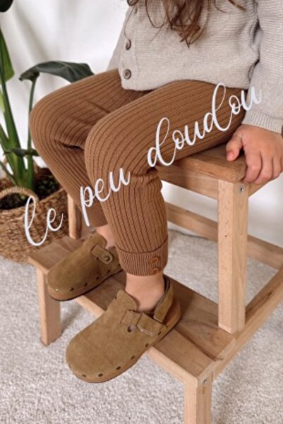le peu doudou New Season Brown Ribbed Unisex Tights