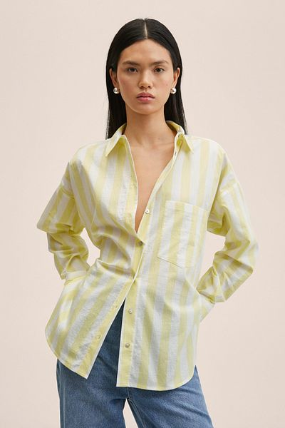 MANGO Gelbes Damenhemd 27037132