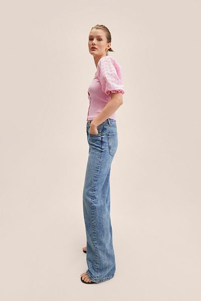 MANGO Rosa Damen-T-Shirt 27028638