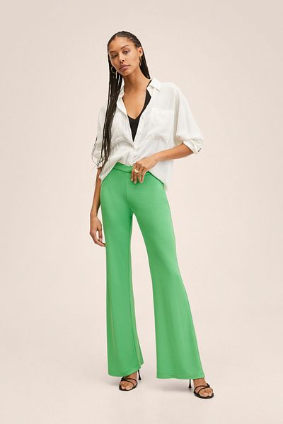 MANGO Green Women's Trousers 27087747