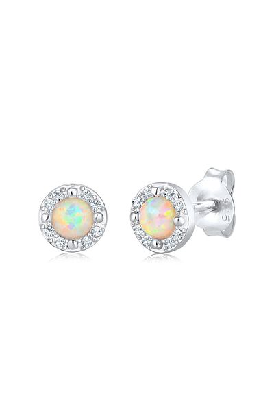 ELLI Ohrringe Stecker Opal Kristalle Zart 925 Silber