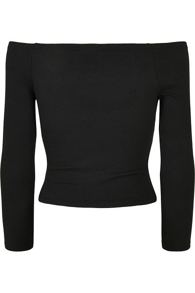 Urban Classics Damen Ladies Off Shoulder Rib Longsleeve