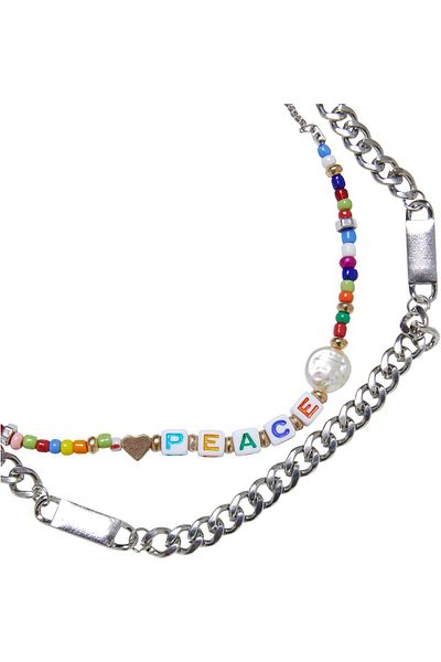 Urban Classics Accessoires – Peace-Perlen-Kette im 2er-Set
