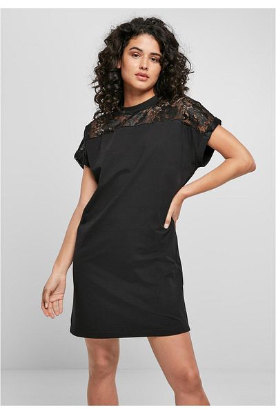 Urban Classics Damen T-Shirt-Kleid mit Spitze