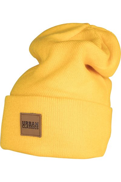 Urban Classics Unisex Sentetik Deri Yama Uzun Bere