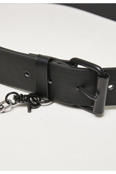 Urban Classics Accessories Imitation Leather Belt With Metal Chain