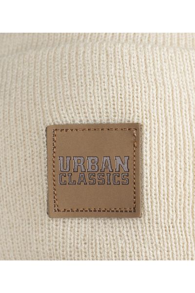 Urban Classics Unisex Lange Beanie mit Kunstlederpatch