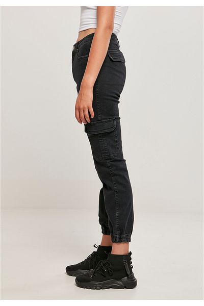 Urban Classics Damen Bayan Organik Streç Kot Kargo Pantolon