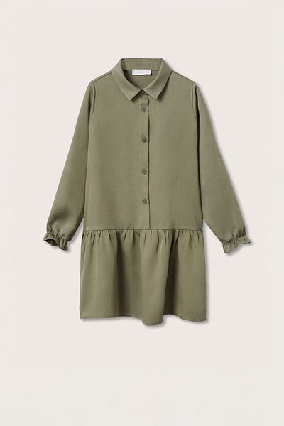 MANGO Kids Girl's Dark Khaki Dress