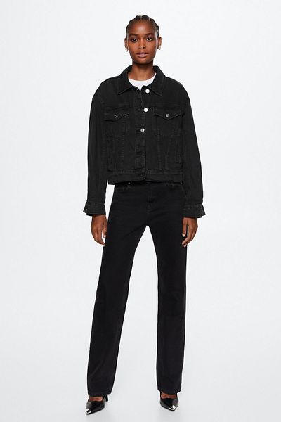 MANGO 37020103 Jacken und Blazer Schwarzer Denim
