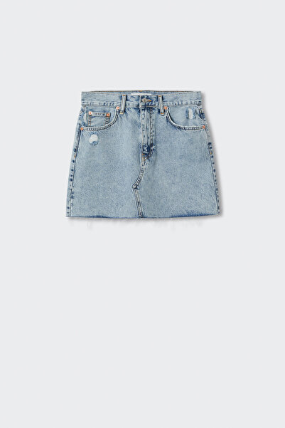 MANGO 27049054 Sukne a šortky Svetlomodré