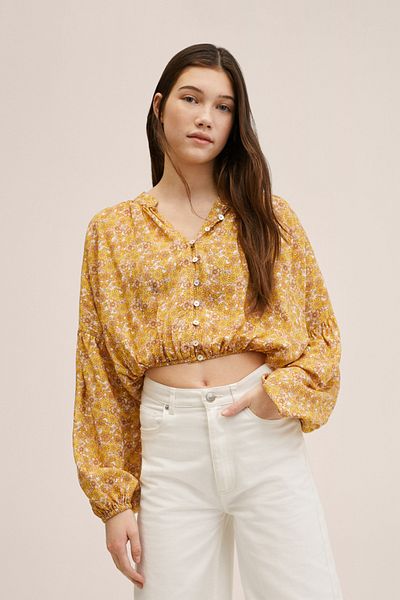 MANGO Kids Senffarbene Bluse