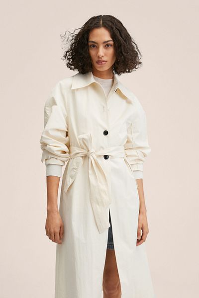 MANGO Trench de damă ecru 27084009