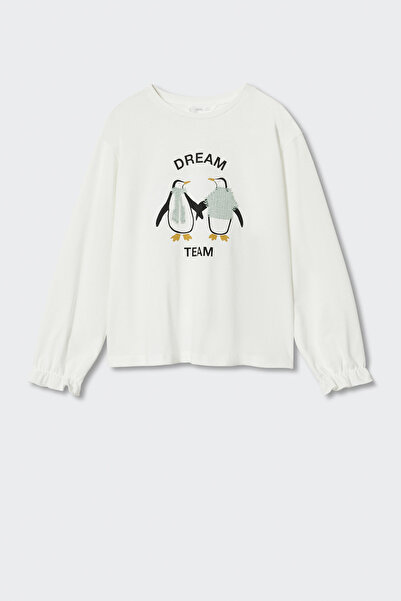 MANGO Kids Weißes Damen-T-Shirt 37036316