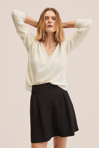 MANGO Ecrufarbener Damenpullover 27065805